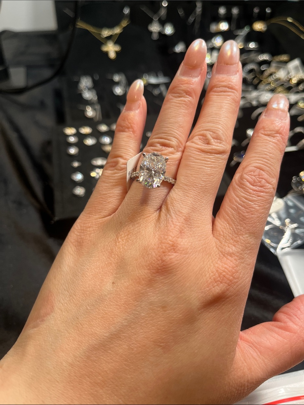 Classic Silver Cushion-Cut Moissanite Engagement Ring - White